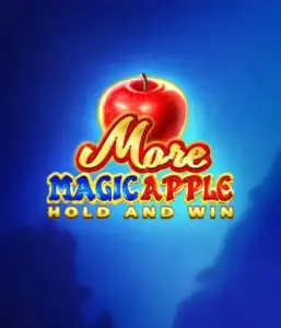 Step into the enchanting world of the More Magic Apple slot game by 3 Oaks Gaming, highlighting a glistening red apple on a vivid blue background. This graphic portrays the game's theme of enchantment and wonder. Suited for those enchanted by fairy-tale slots, the vibrant visuals and attractive artwork ensure it captures attention. 