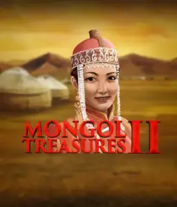 Explore the vibrant history of Mongolia with Mongol Treasures 2 slot by Endorphina, highlighting a beautiful Mongolian woman adorned in traditional attire against a sunset-lit Mongolian steppe backdrop. This image portrays the beauty of Mongolian culture, providing a unique visual adventure. 